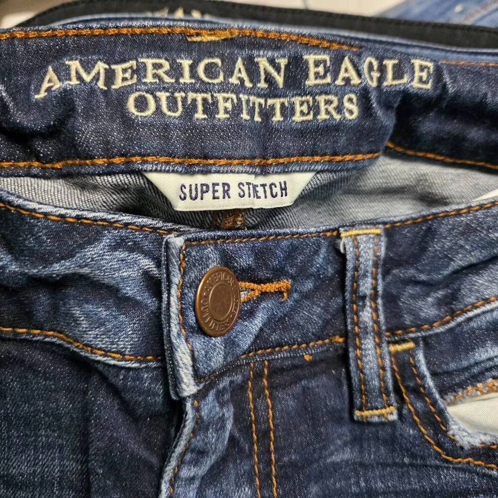 American Eagle Jegging Jeans Womens Distressed Super Stretch 2